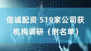 信诚配资 519家公司获机构调研（附名单）